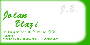 jolan blazi business card